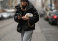 BERLIN, GERMANY - DECEMBER 10: Sonia Lyson wearing H&M hat, Nanushka jacket, Bottega Veneta bag, Zara pants and New Balance Sneaker on December 10, 2020 in Dusseldorf, Germany. (Photo by Jeremy Moeller/Getty Images)