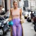 MILAN, ITALY - SEPTEMBER 20: Leonie Hanne seen wearing body, Bottega Veneta metallic mini pouch, pink sheer pants outside the Blumarine show during Milan Fashion Week Spring/Summer 2020 on September 20, 2019 in Milan, Italy. (Photo by Christian Vierig/Getty Images)